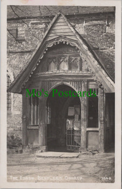 Essex Postcard - The Porch, Benfleet Church  Ref.SW10155