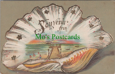 Embossed Greetings Postcard - Seashell, Souvenir From.. Ref.SW9920