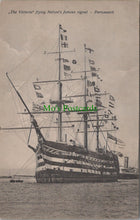 Load image into Gallery viewer, Naval Postcard - H.M.S.Victory Flying Nelson&#39;s Famous Signal, Portsmouth  Ref.SW9927
