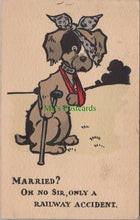 Load image into Gallery viewer, Animals Postcard - Injured Dog, Railway Accident Ref.SW9869
