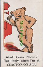 Load image into Gallery viewer, Teddy Bear Postcard - Bear Telephoning From Clacton-On-Sea Ref.SW9839
