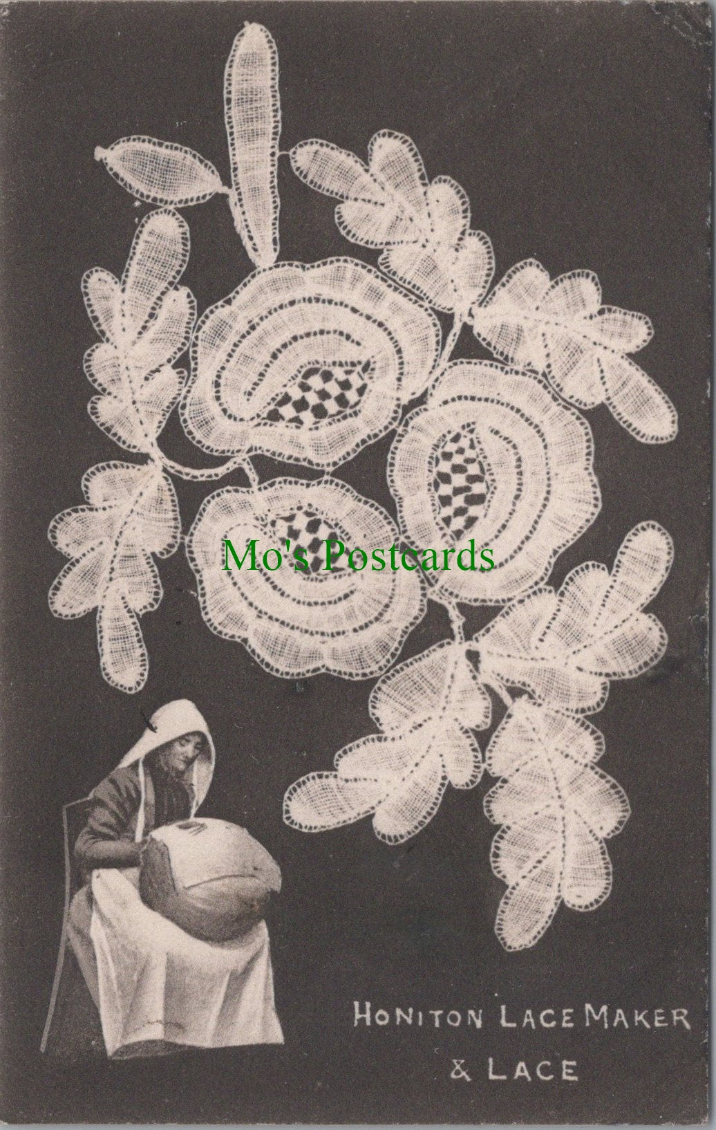 Devon Postcard - Honiton Lace Maker & Lace Ref.SW9848
