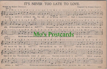 Load image into Gallery viewer, Music Postcard - Musical Notes, It&#39;s Never Too Late To Love, Aubrey Chaplin Ref.HP316
