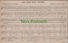 Load image into Gallery viewer, Music Postcard - Musical Notes, My Life For Yours, Aubery Chaplin Ref.HP318
