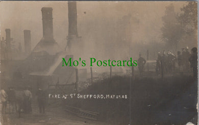 Berkshire Postcard - Fire at Great Shefford, May 27th 1908 Ref.HP354