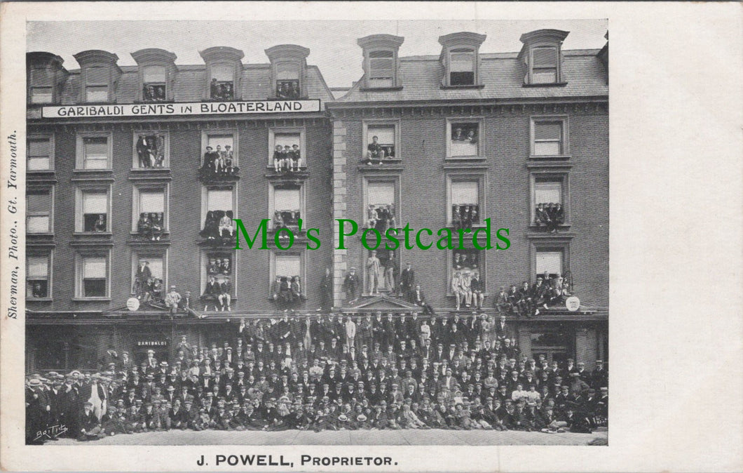 Norfolk Postcard - Great Yarmouth, J.Powell, Garibaldi Proprietor  Ref.HP441