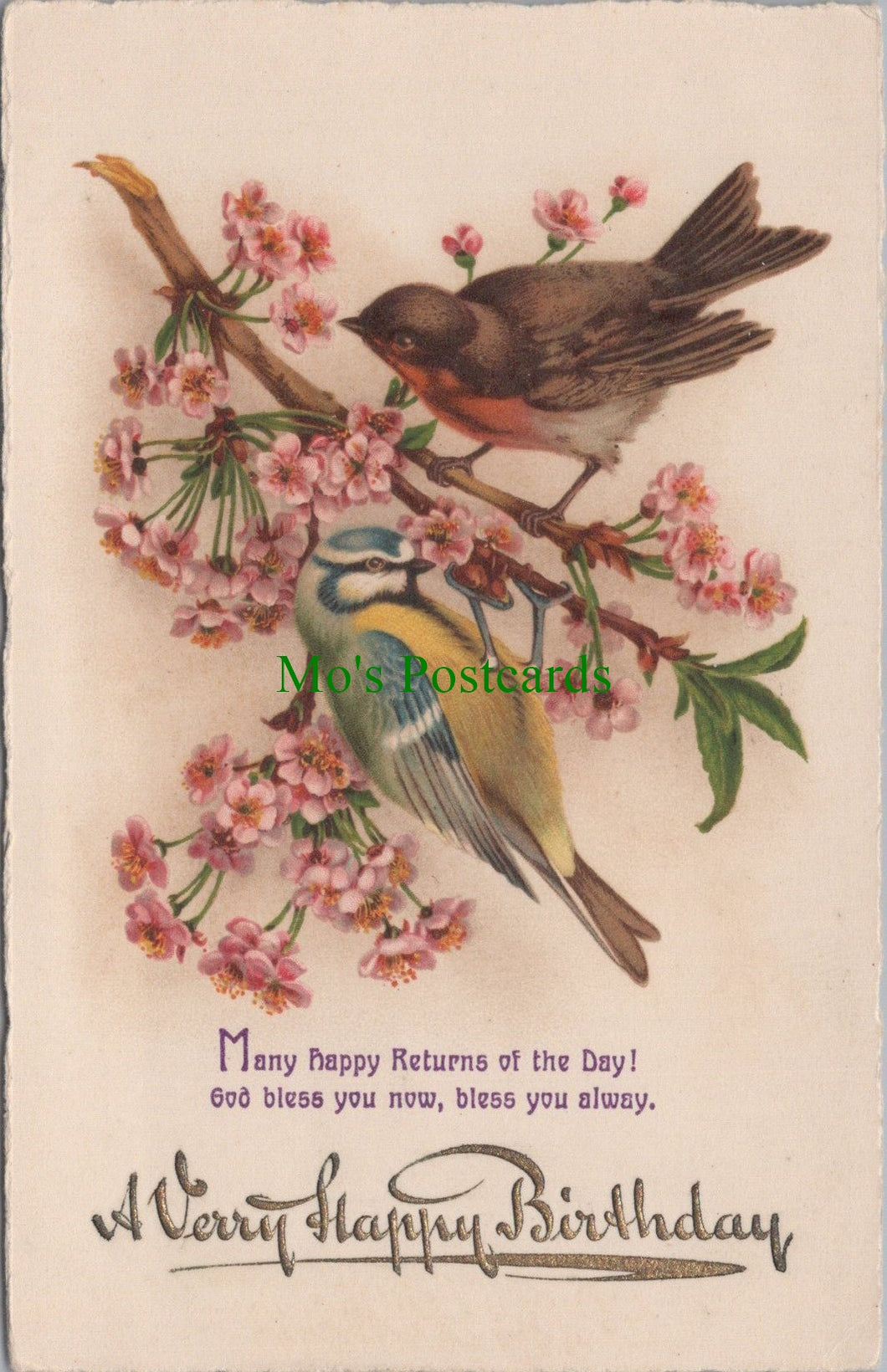 Greetings Postcard - A Very Happy Birthday - Birds Ref.SW10096
