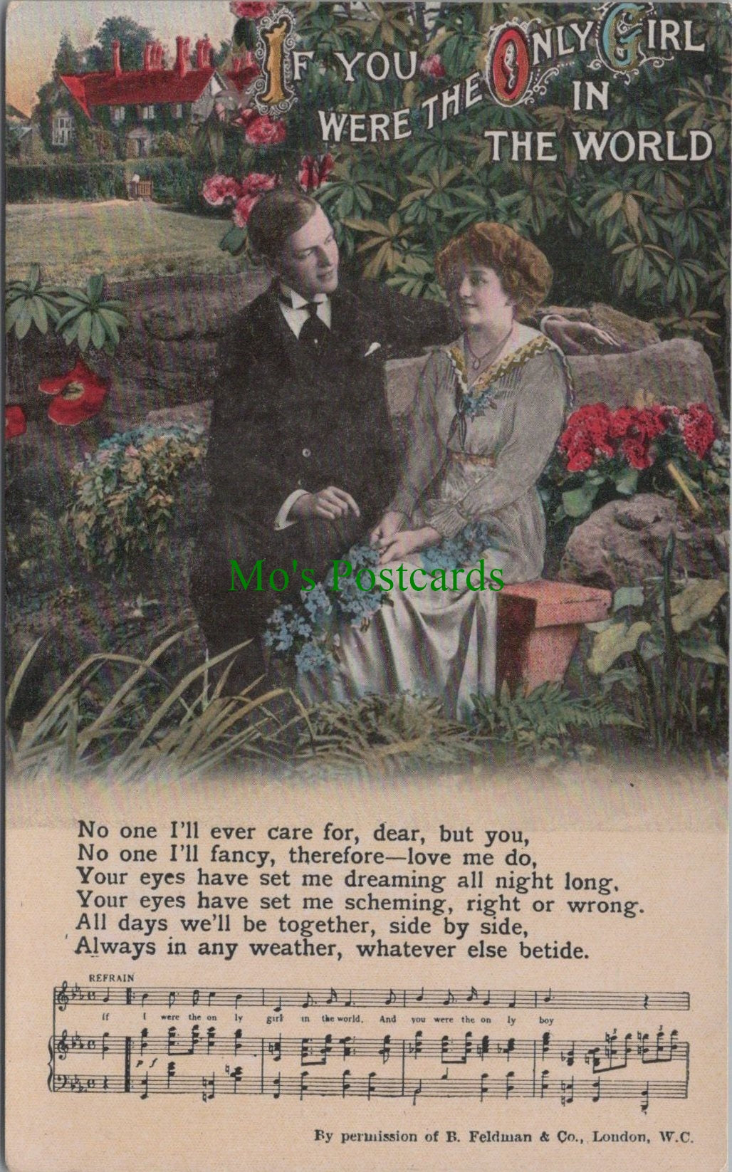Music Postcard - If You Were The Only Girl in The World Ref.SW10097