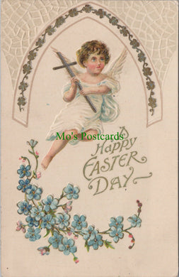 Embossed Greetings Postcard - A Happy Easter - Cherub Ref.SW10102