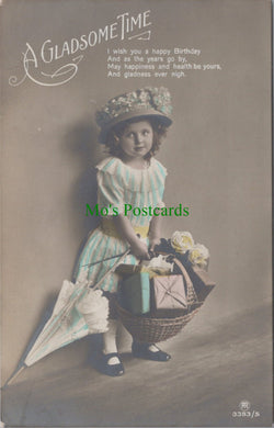 Greetings Postcard - A Gladsome Time, Happy Birthday Ref.SW10104