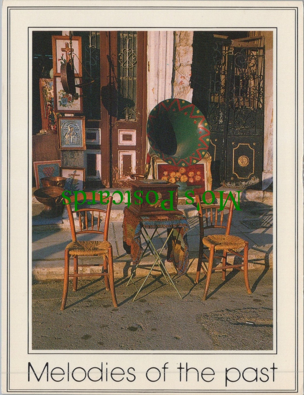 Music Postcard - Gramophone, Antique Shop, Melodies of The Past Ref.SW10249