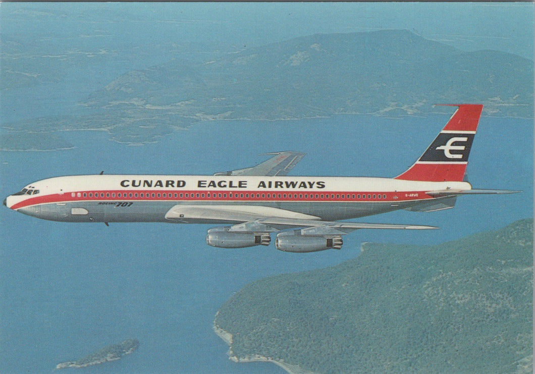 Aviation Postcard - Cunard Eagle Airways Boeing 707-465 Aeroplane Ref.SW10005