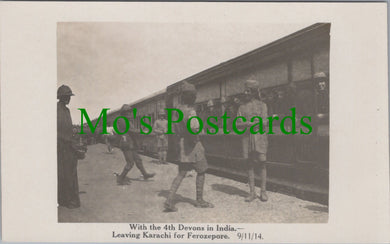Military Postcard - 4th Devons in India
