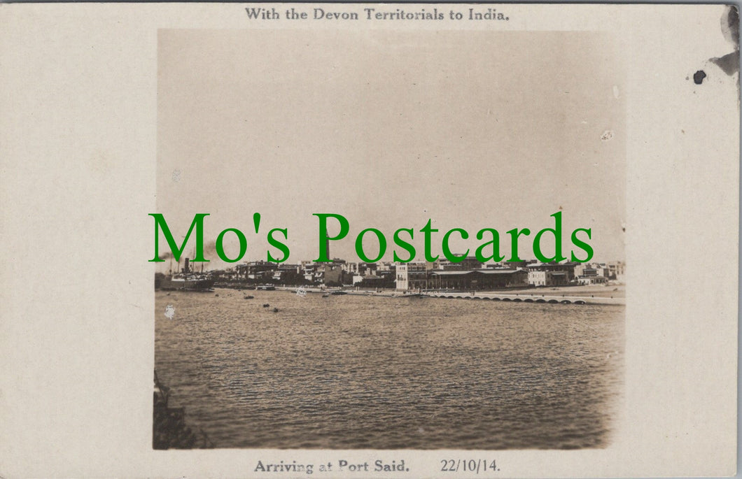 Military Postcard, With The Devon Territorials To India