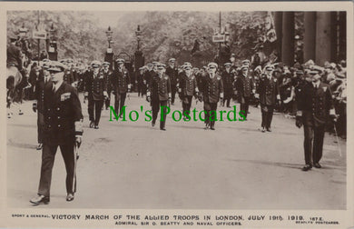 Military Postcard-Royal Navy, Victory March of The Allied Troops in London DC271