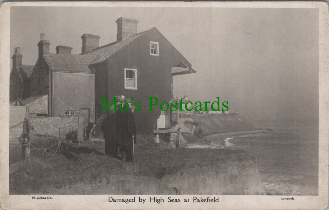 Suffolk Postcard - Damaged By High Seas at Pakefield - Coastal Erosion HP538