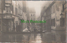 Load image into Gallery viewer, Flood Postcard - Unknown European Location, Flooded City RS32439
