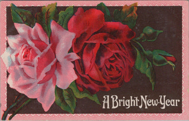 Greetings Postcard - A Bright New Year - Roses SW10784