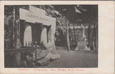 Italy Postcard - Genova / Genoa, Camposanto, Mon.Mazzini SW10844