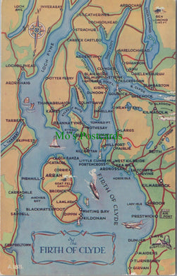 Map Postcard - Map Showing The Firth of Clyde SW10535