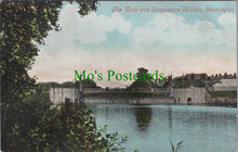 Load image into Gallery viewer, Warwickshire Postcard - Leamington, The Weir and Suspension Bridge SW10556
