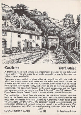 Derbyshire Postcard - Castleton Village SW10264