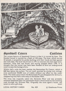 Derbyshire Postcard - Castleton, Speedwell Cavern SW10266