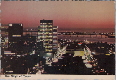 America Postcard - San Diego at Sunset, California  SW10288