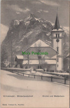 Load image into Gallery viewer, Switzerland Postcard - Grindelwald Winterlandschaft Kirche Und Wetterhorn SW10885
