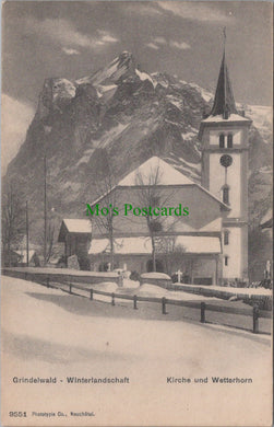 Switzerland Postcard - Grindelwald Winterlandschaft Kirche Und Wetterhorn SW10885