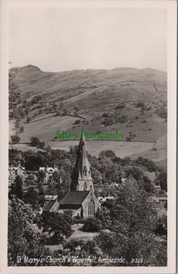 Cumbria Postcard - Ambleside, St Mary's Church & Wansfell  SW10889