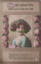 Load image into Gallery viewer, Embossed Greetings Postcard - Happy Birthday and Good Luck SW10912
