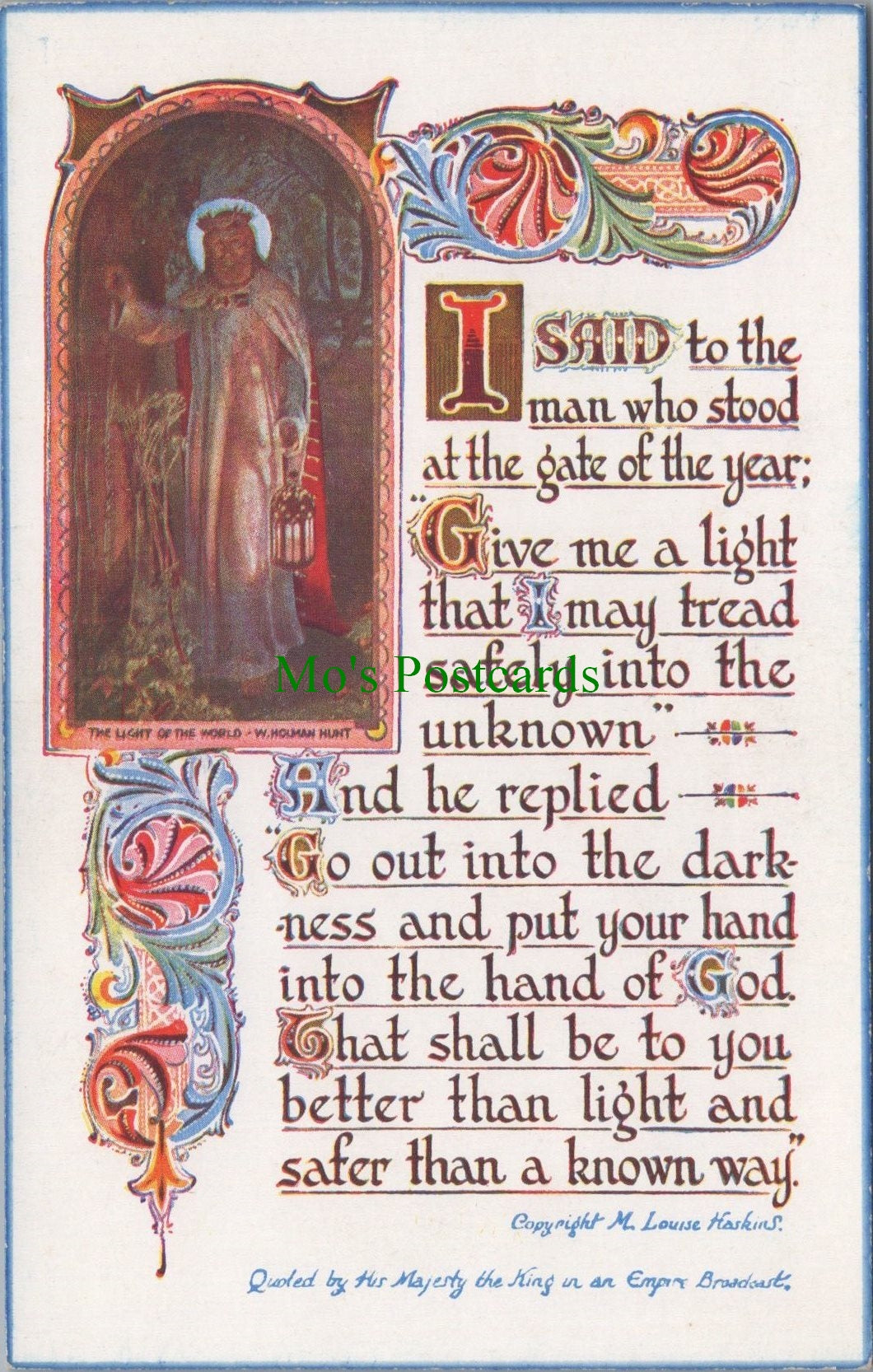 Literature Postcard - Helpful Thoughts Quoted By His Majesty The King SW10927