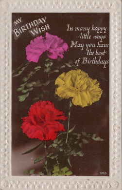 Greetings Postcard - My Birthday Wish - Flowers SW10611