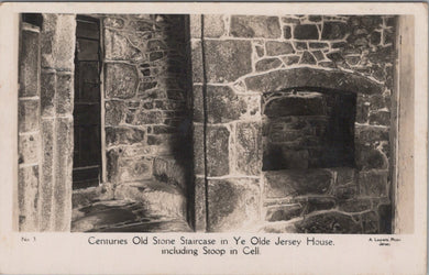 Jersey Postcard - Centuries Old Stone Staircase in Ye Olde Jersey House SW10648