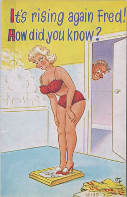 Comic Postcard - Risque, Rude, Bathroom, Weighing Scales SW10657