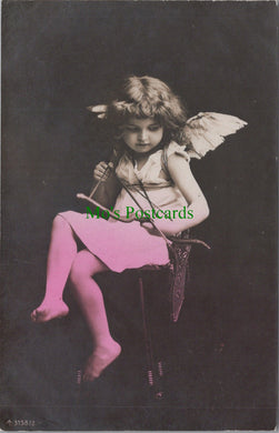 Children Postcard - Girl Dressed as a Cherub / Angel SW10365