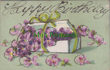 Load image into Gallery viewer, Greetings Postcard - Happy Birthday Flowers, Glitter Surface SW10417
