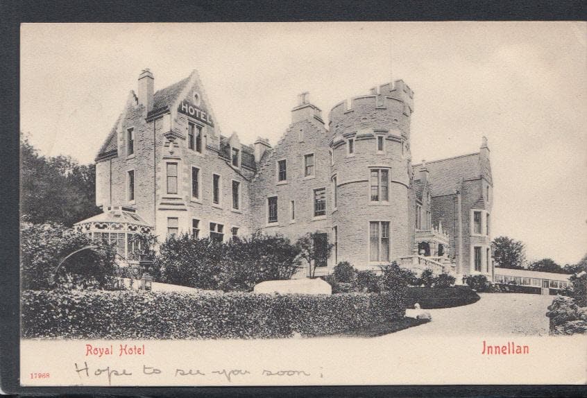 Scotland Postcard - Royal Hotel, Innellan, 1903 - Mo’s Postcards 
