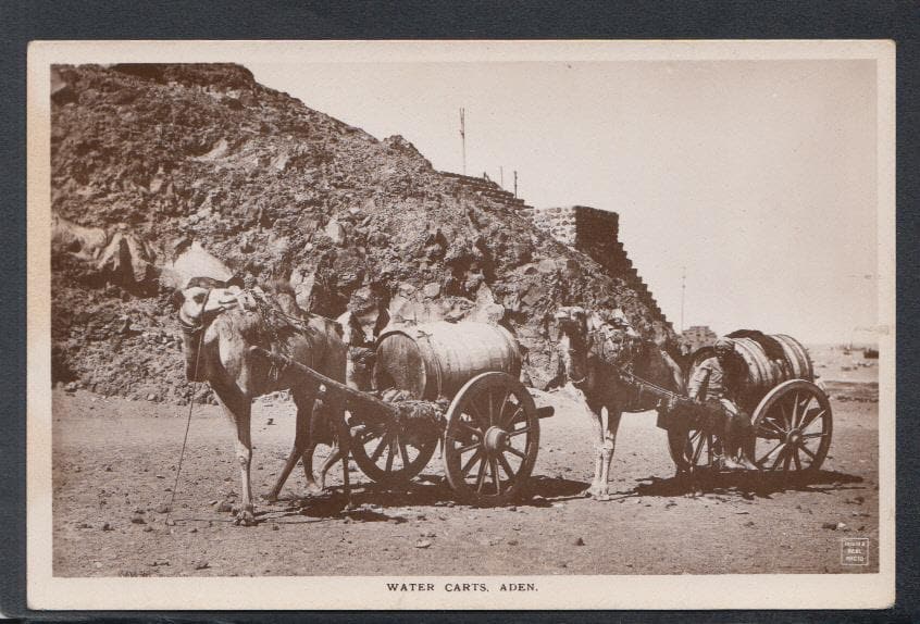 Yemen Postcard - Water Carts, Aden - Mo’s Postcards 