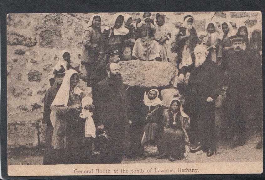 Salvation Army Postcard - General Booth at The Tomb of Lazarus, Bethany, Middle East - Mo’s Postcards 