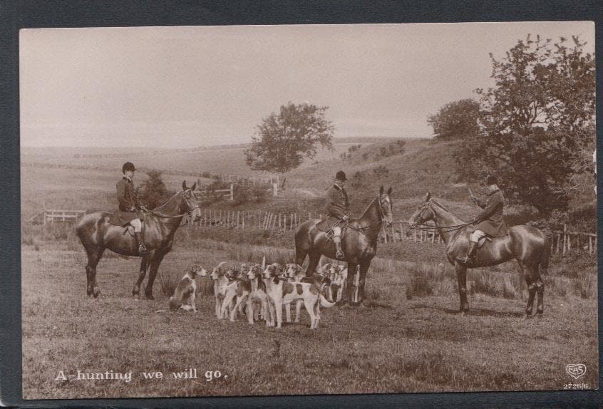 Fox Hunting Postcard - A Hunting We Will Go, 1911 - Mo’s Postcards 