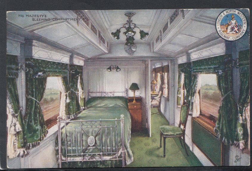 Railway Postcard - Trains - His Majesty's Sleeping Compartment - Mo’s Postcards 