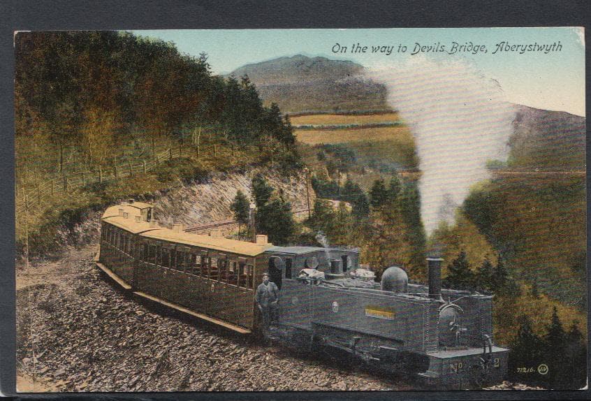 Railway Postcard - Trains - Train On The Way To Devil's Bridge, Aberystwyth - Mo’s Postcards 