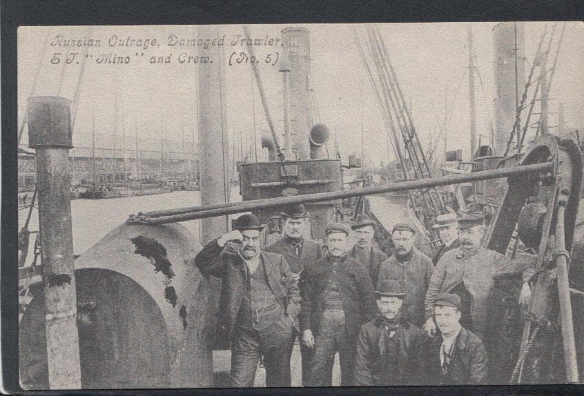Shipping Postcard - Russian Outrage, Damaged Trawler, S.T.