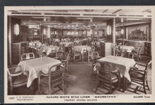 Load image into Gallery viewer, Shipping Postcard - Cunard White Star Line &quot;Mauretania&quot; - Tourist Dining Saloon - Mo’s Postcards 
