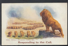 Load image into Gallery viewer, Military Postcard - Patriotic - Lions - Responding To The Call - Mo’s Postcards 
