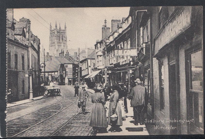 Worcestershire Postcard - Sidbury Looking Up, Worcester - Mo’s Postcards 