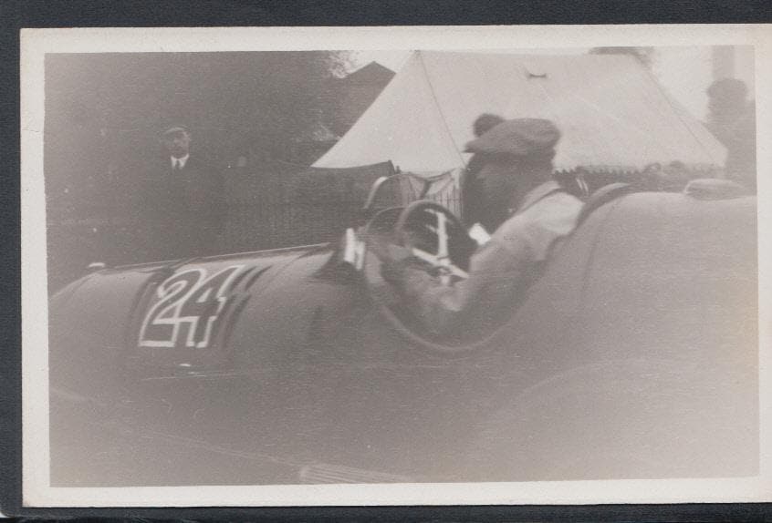 Sports Postcard - Real Photo of a Man Driving a Motor Racing Car. Car No 24 - Mo’s Postcards 