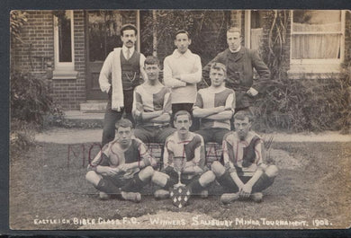 Sports Postcard - Eastleigh Bible Class Football Club - Winners Salisbury Minor Tournament, 1908 - Mo’s Postcards 
